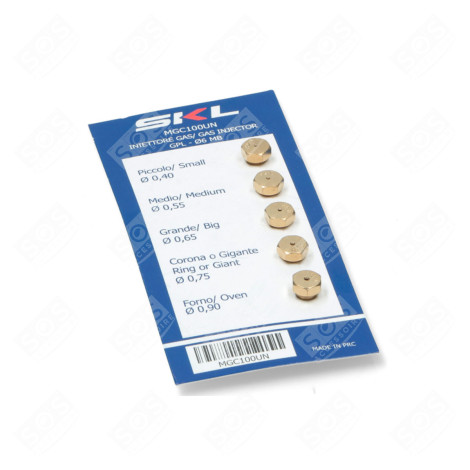 SET OF BUTANE-PROPANE GAS INJECTORS DIAM 6MM ELECTRIC / GAS HOBS - MGC100UN