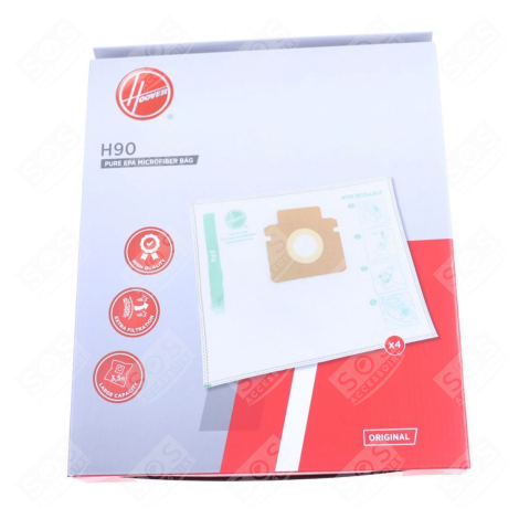ORIGINAL BOX OF 4 XL H90 BAGS VACUUM CLEANER  - 35602734