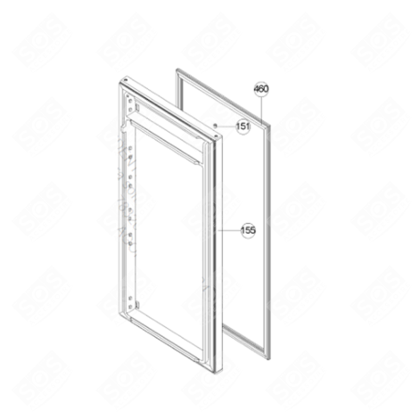 JOINT DE PORTE (PARTIE RÉFRIGÉRATEUR)  D'ORIGINE REFRIGERATOR, FREEZER - 42041549