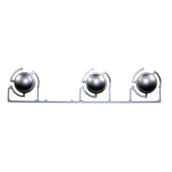 Set of 3 stainless steel knobs