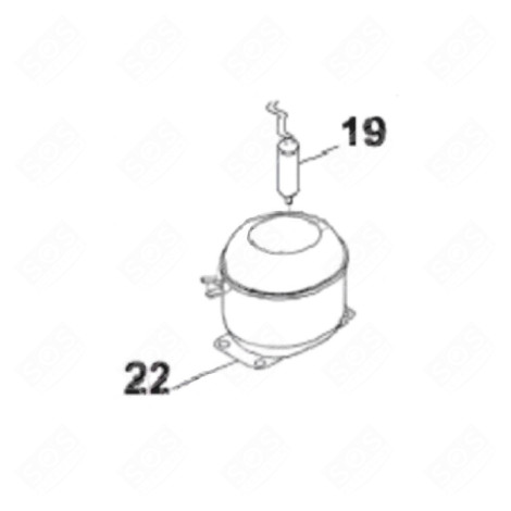 CAPACITOR 5 MF (REFERENCE 19) REFRIGERATOR, FREEZER - 53030027, MKNC505