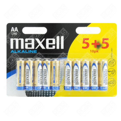PACK OF 10 ALKALINE BATTERIES AA LR6 ACCESSORIES AND MAINTENANCE  - 790253