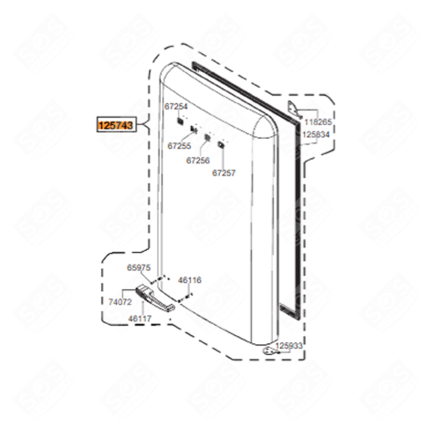 PORTE (REPÈRE 125743) REFRIGERATOR, FREEZER - 69613A442, 125743