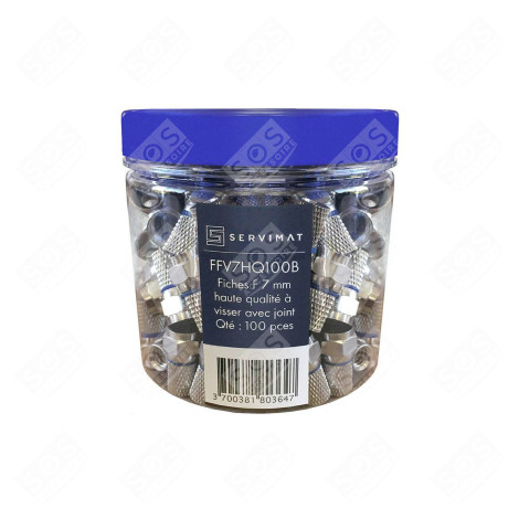 BOX OF 100 F CONNECTORS TELEVISIONS / TVS - FFV7HQ100B