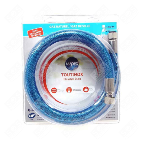 ALL-STAINLESS GAS HOSE NATURAL GAS 2M - TNE200 GAS / ELECTRIC OVENS - 484000000333