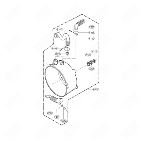 REAR HALF DRUM (REFERENCE K105) WASHING MACHINES - AJQ73413816