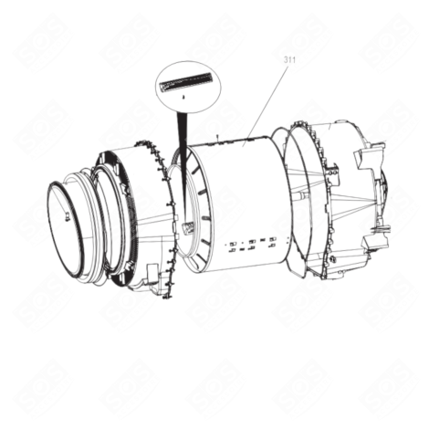 DRUM (PART 331) WASHING MACHINES - AS0061281
