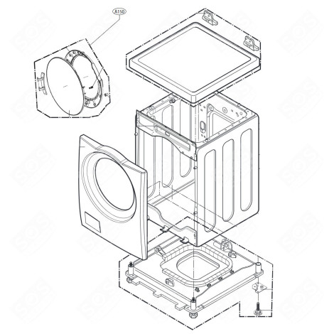 COMPLETE DOOR (REFERENCE A150) WASHING MACHINES - ADC76886114