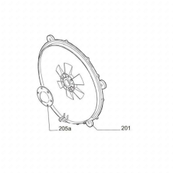 Rear support panel (reference 201)