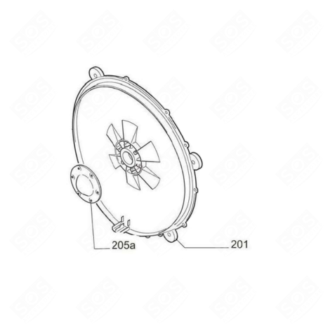 REAR SUPPORT PANEL (REFERENCE 201) WASHING MACHINES - 70005194