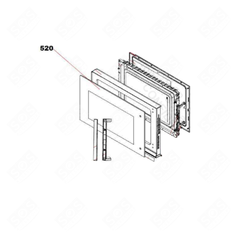 OUTER GLASS (MARKER 520) MICROWAVE OVENS - 70023691