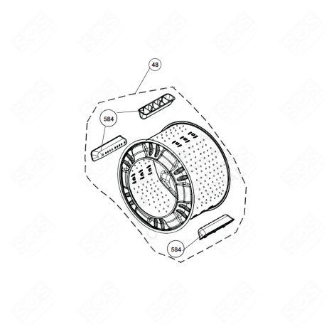 COMPLETE DRUM (REFERENCE 48) WASHING MACHINES - 2850700100