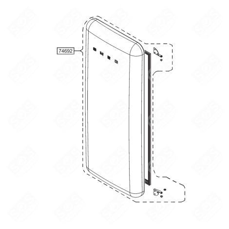 PORTE COMPLÈTE (REPÈRE 74692) REFRIGERATOR, FREEZER - 696135975, 696135822