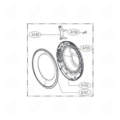 ORIGINAL COMPLETE DOOR WASHING MACHINES - AGM30136904