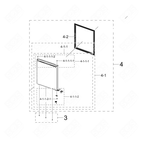DOOR (FREEZER PART, MARK 4) ORIGINAL REFRIGERATOR, FREEZER - DA91-06286G