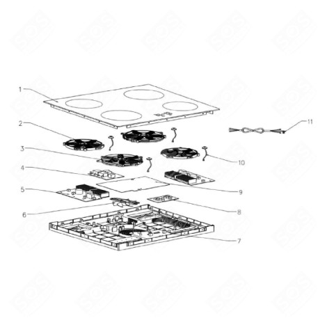 ORIGINAL DISPLAY BOARD ELECTRIC / GAS HOBS - 31050067, 601030043