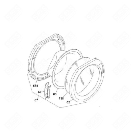 OUTER FRAME (PART NO. 62) WASHING MACHINES - 43030347, 43032149
