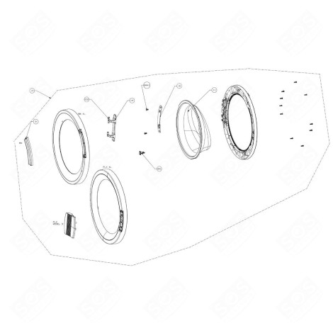 COMPLETE DOOR (PART NO. 10) WASHING MACHINES - 2498901800