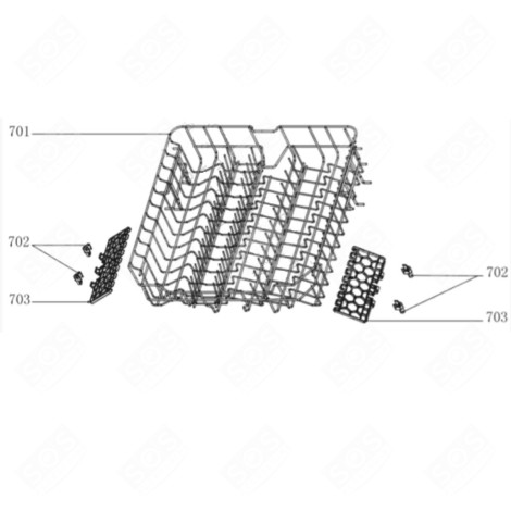 UPPER BASKET (REFERENCE NUMBER 701) DISHWASHER - 34421709, 12976000001617