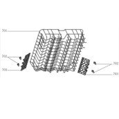 Upper basket (reference number 701)
