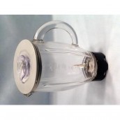 Complete grey and black glass blender/mixer bowl