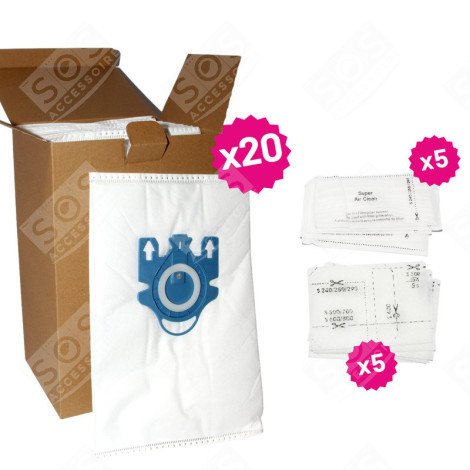 PACK 20 SACS GN + 5 FILTRES VACUUM CLEANER  - 12281680