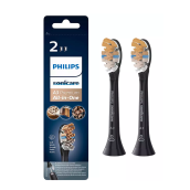 Set of 2 black sonic toothbrush heads