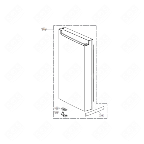 FREEZER DOOR (MARKER 201A) REFRIGERATOR, FREEZER - ADD75017114
