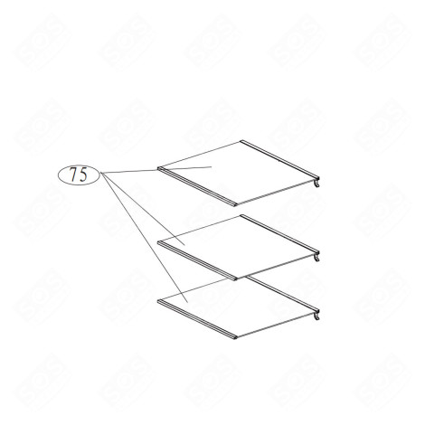 SHELF (PART 75) REFRIGERATOR, FREEZER - 0060836919, 49055990