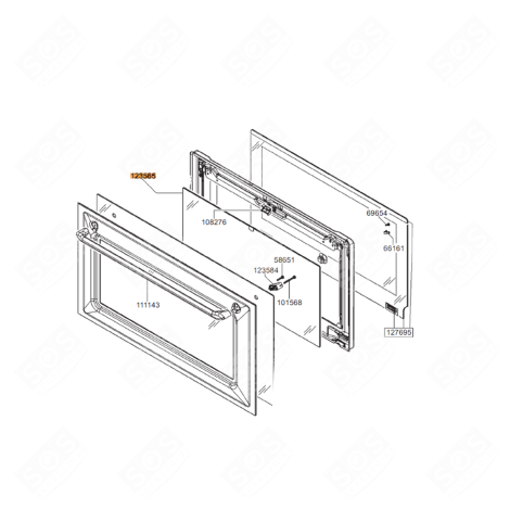 INTERMEDIATE GLASS (REFERENCE 123585) GAS / ELECTRIC OVENS - 772534591