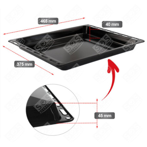 TÔLE À PÂTISSERIE  465X375X40 MM GAS / ELECTRIC OVENS - 00742586