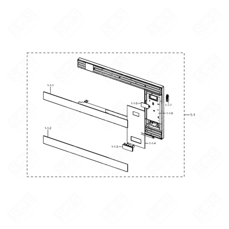 CONTROL PANEL ASSEMBLY (REFERENCE 1-1) MICROWAVE OVENS - DE94-03917C