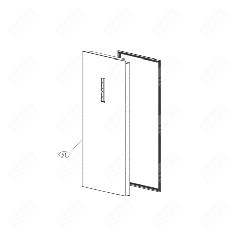 REFRIGERATOR DOOR (REFERENCE 51) REFRIGERATOR, FREEZER - 70025176, 0060870501B