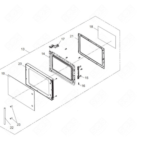 DOOR ASSEMBLY MICROWAVE OVENS - AS0059517