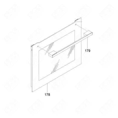 VITRE EXTÉRIEURE (REPÈRE 178) GAS / ELECTRIC OVENS - 70041187