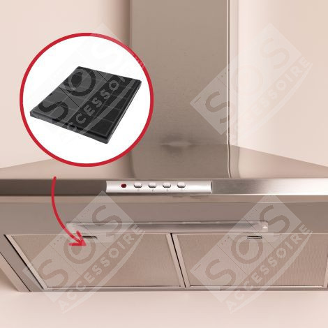 SET OF 2 X AFFCAF16 AIRFORCE 235X190MM CARBON FILTERS EXTRACTOR HOOD - AIRFORCE AFFCAF16