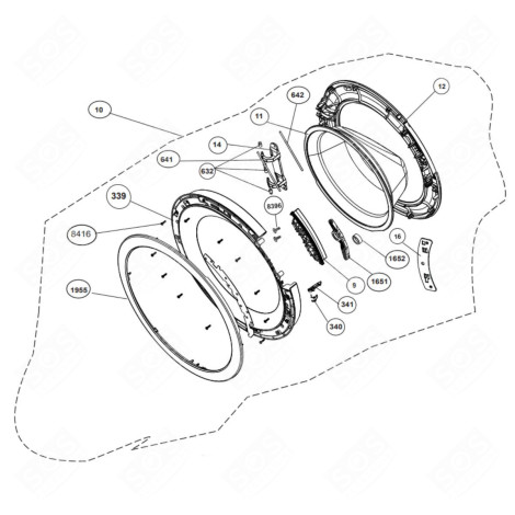 COMPLETE PORTHOLE (REFERENCE 10) WASHING MACHINES - 2466902400