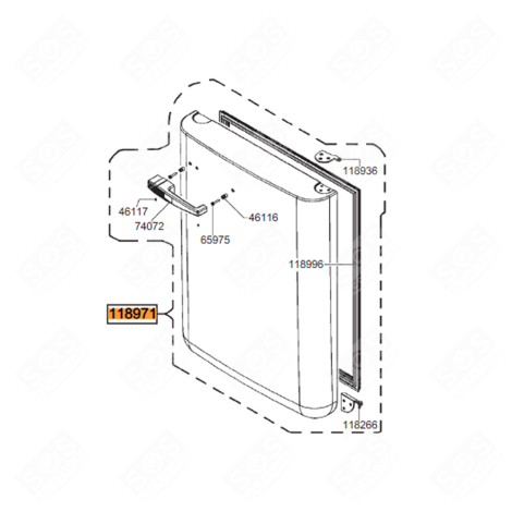 FREEZER DOOR PART (REFERENCE 118971) REFRIGERATOR, FREEZER - 696139950