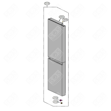 DOOR (REFRIGERATOR PART REFERENCE 231A) REFRIGERATOR, FREEZER - ADD76443901
