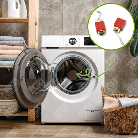 SET OF 2 MOTOR CARBON BRUSHES COMPATIBLE WASHING MACHINES - 4297410, 4297414