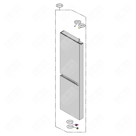 DOOR (REFRIGERATOR PART) REFERENCE 231A REFRIGERATOR, FREEZER - ADD76444113
