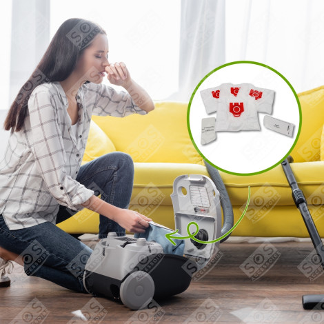 LOT DE 2 BOITES DE 4 SACS À POUSSIÈRE SYNTHÉTIQUE FJM COMPATIBLE VACUUM CLEANER  - 9917710