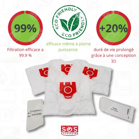 SET OF 4 BOXES OF 4 COMPATIBLE SYNTHETIC DUST BAGS FJM VACUUM CLEANER  - 9917710