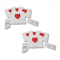 Set of 2 Boxes of 4 Compatible Synthetic Dust Bags FJM