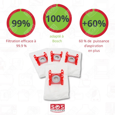 SET OF 9 BOXES OF 4 BAGS TYPE G 270 X 60 MM VACUUM CLEANER  - 00576334,17000940