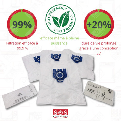 SET OF 7 COMPATIBLE GN DUST BAGS X4 AND 2 FILTERS VACUUM CLEANER  - 12281680