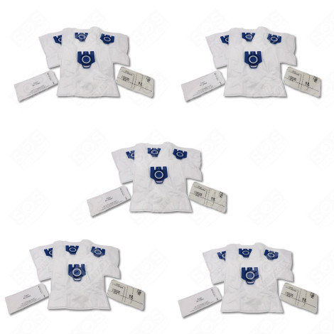 SET OF 5 COMPATIBLE GN DUST BAGS X4 AND 2 FILTERS VACUUM CLEANER  - 12281680
