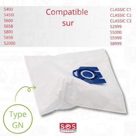 LOT DE 3 SACS À POUSSIÈRE GN COMPATIBLES VACUUM CLEANER  - 12281680