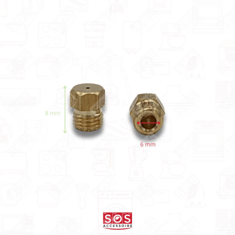 SET OF NOZZLES, GAS NOZZLES BUTANE PROPANE UNIVERSAL DIAM. 6MM GAS / ELECTRIC OVENS - 00537505