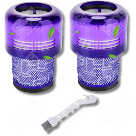 SET OF 2 HEPA FILTERS COMPATIBLE WITH V11 V12 V15 WITH CLEANING BRUSH VACUUM CLEANER  - 970013-02, 970013-02